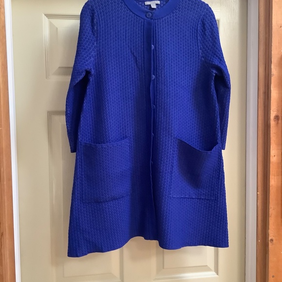 COS blue long button front cardigan - Picture 2 of 11